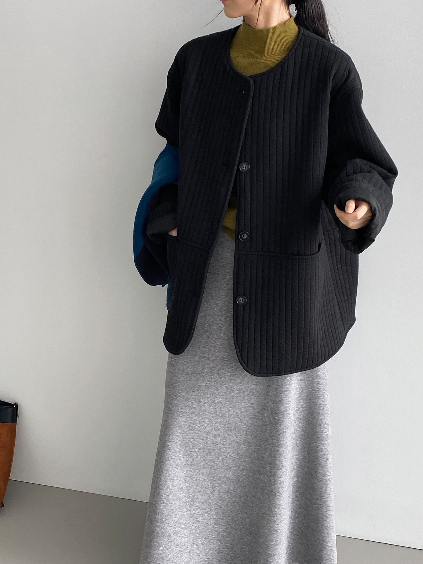 기질 나른한 얇은 솜옷 여성용 수놓은 솜옷 헐렁한 솜옷