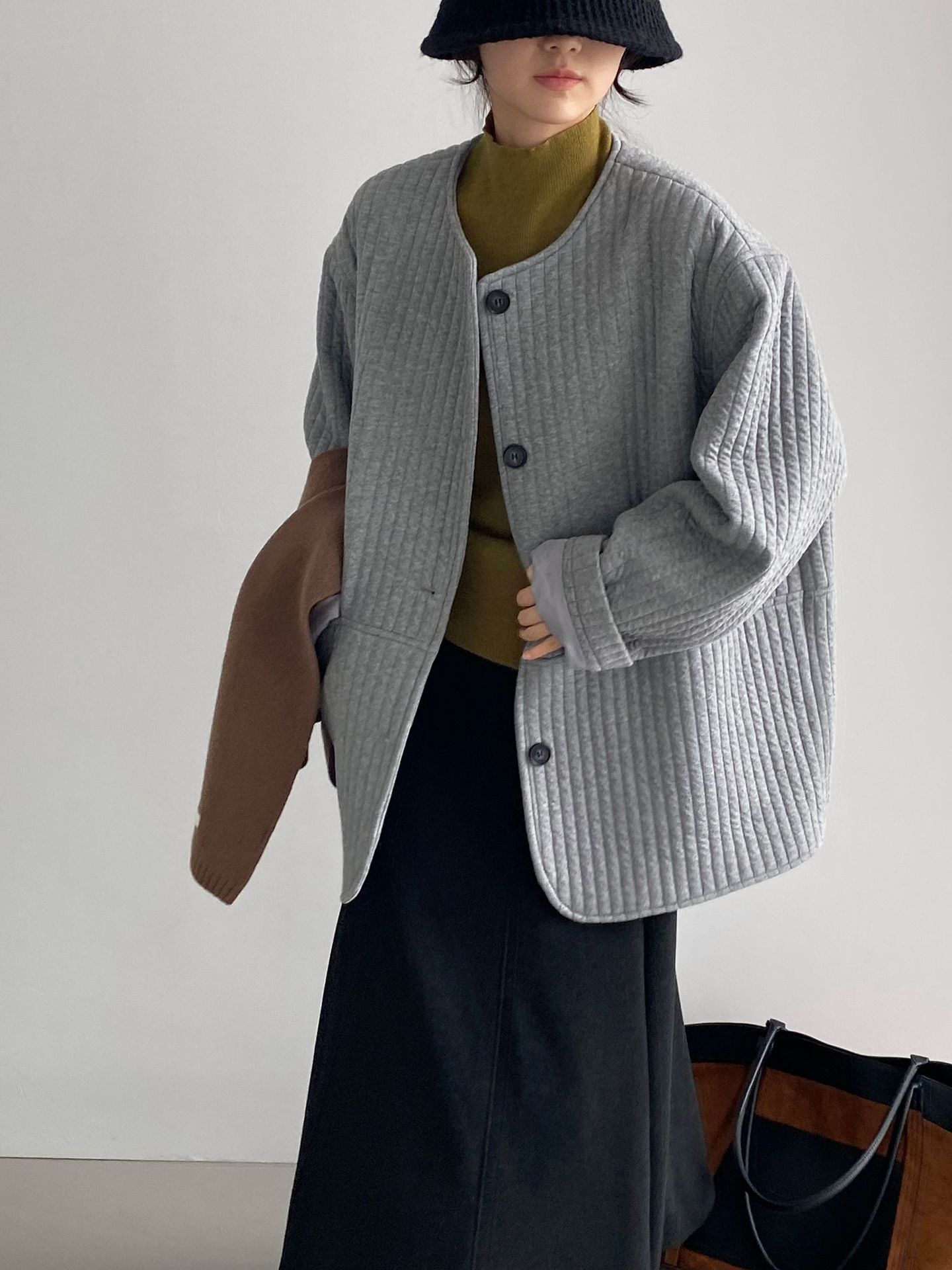 기질 나른한 얇은 솜옷 여성용 수놓은 솜옷 헐렁한 솜옷