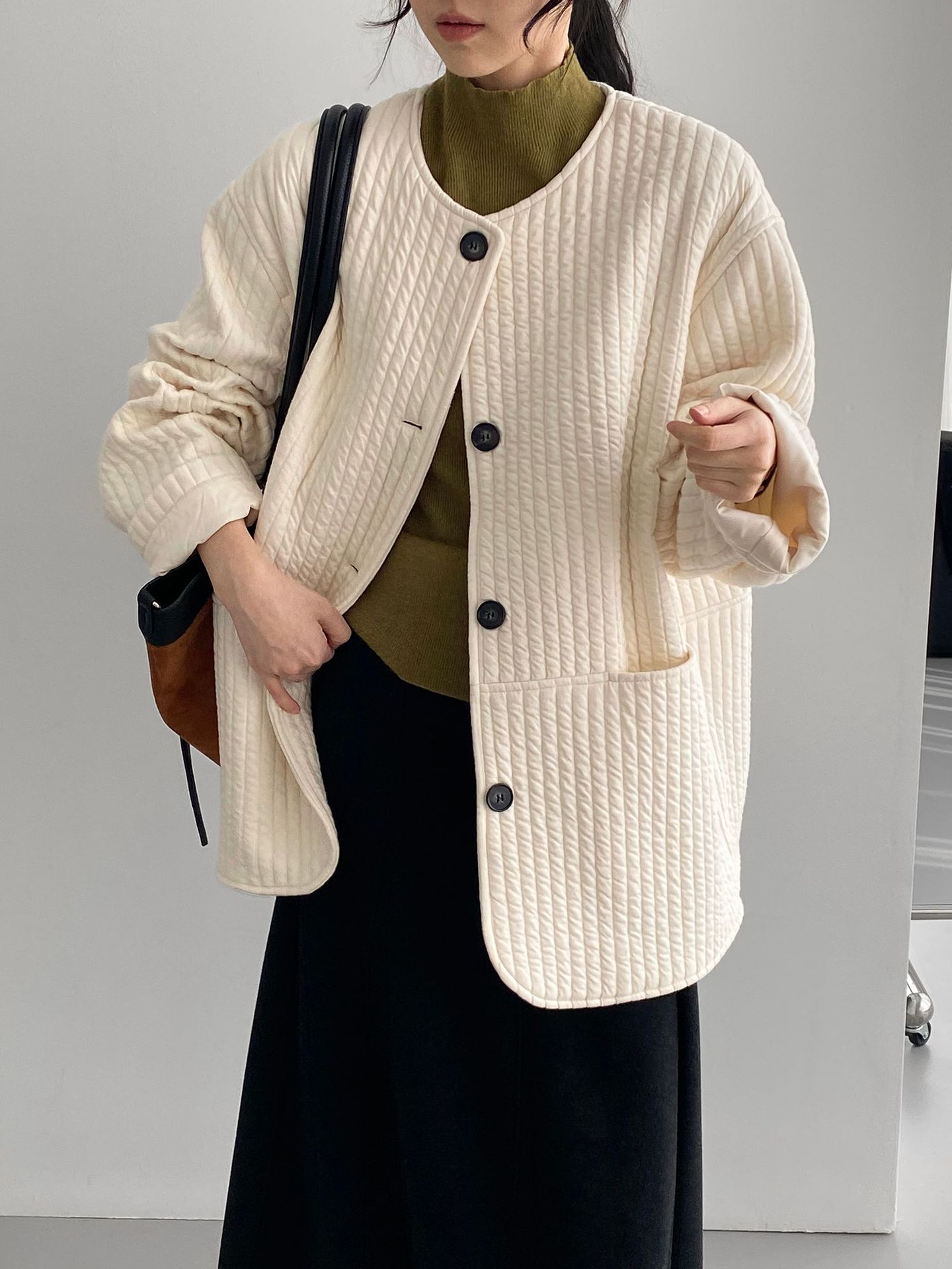 기질 나른한 얇은 솜옷 여성용 수놓은 솜옷 헐렁한 솜옷