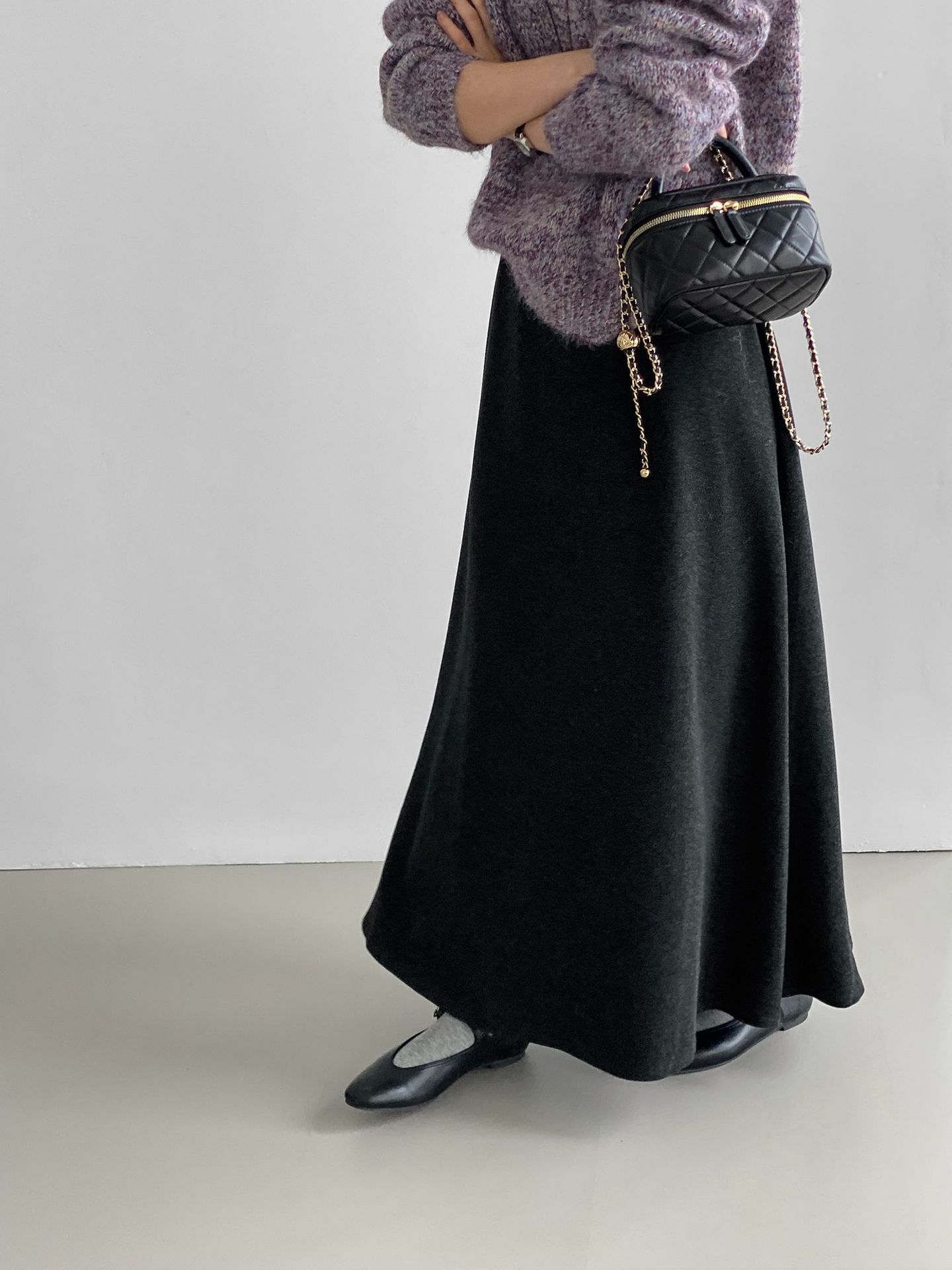 기모지 슬림 스커트 순수한 컬러의 시크한 스커트, 여자는 날씬해 보이는 a 라인 스커트