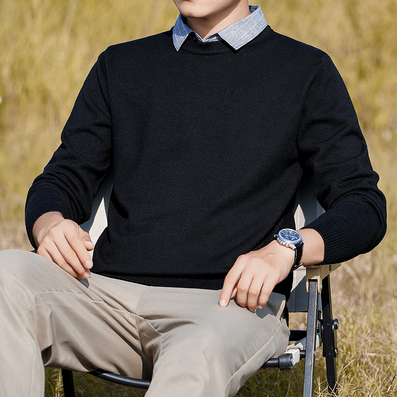 봄가을 스웨터 남성 패치 두 벌 칼라 셔츠 캐주얼 니트 신상품 트렌드 센스 한벌 슬림 스웨터