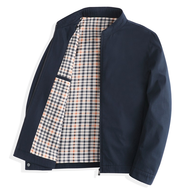 면 100 하이엔드 비즈니스 중장년 아빠 가을 아우터 남성 터틀넥 재킷 봄 가을 캐주얼 탑