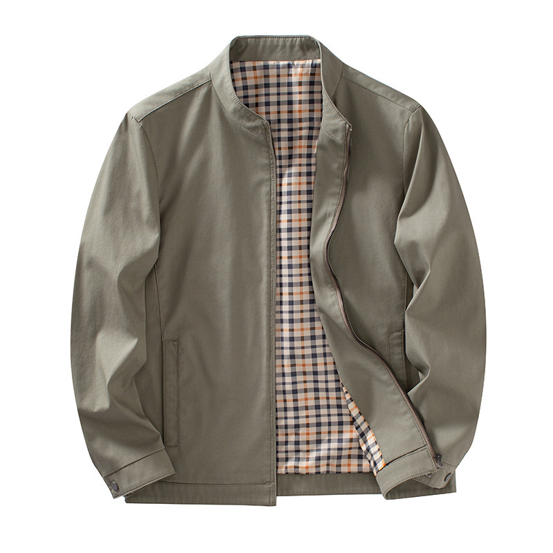 면 100 하이엔드 비즈니스 중장년 아빠 가을 아우터 남성 터틀넥 재킷 봄 가을 캐주얼 탑