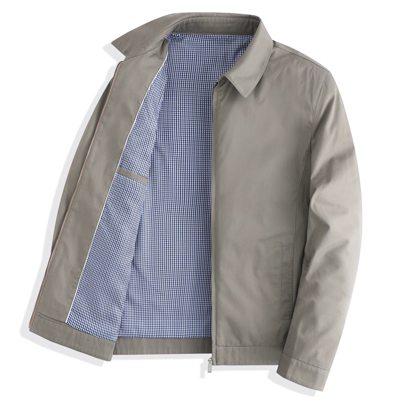 면 100 하이엔드 비즈니스 중장년 아빠 가을 아우터 남성 터틀넥 재킷 봄 가을 캐주얼 탑