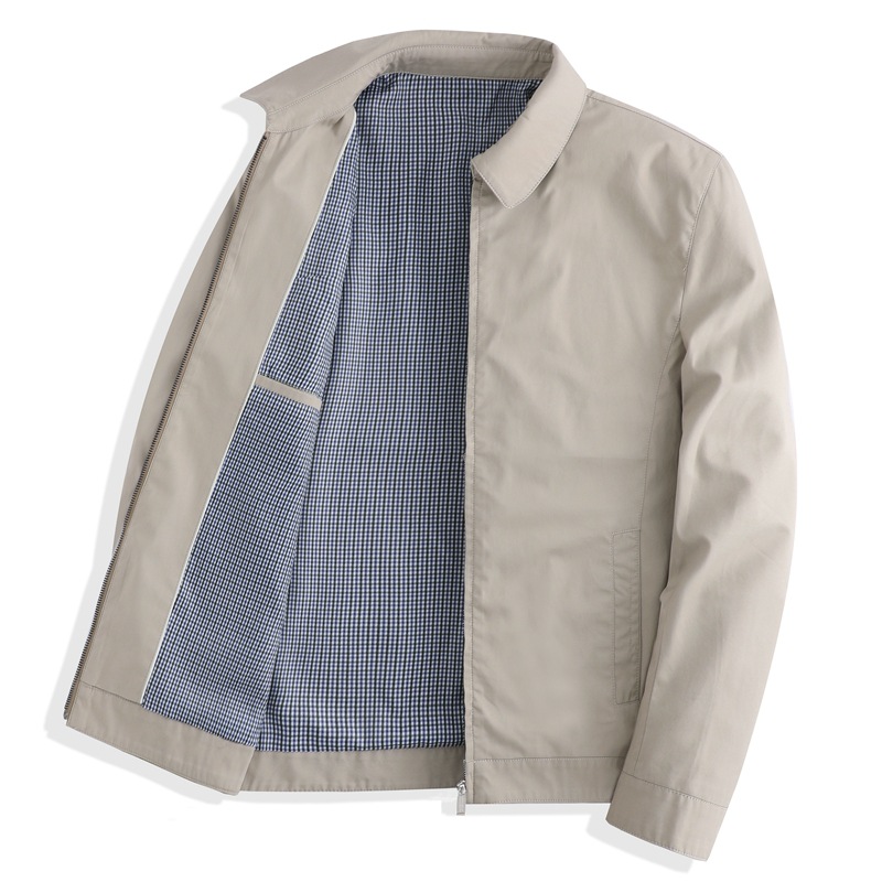 면 100 하이엔드 비즈니스 중장년 아빠 가을 아우터 남성 터틀넥 재킷 봄 가을 캐주얼 탑