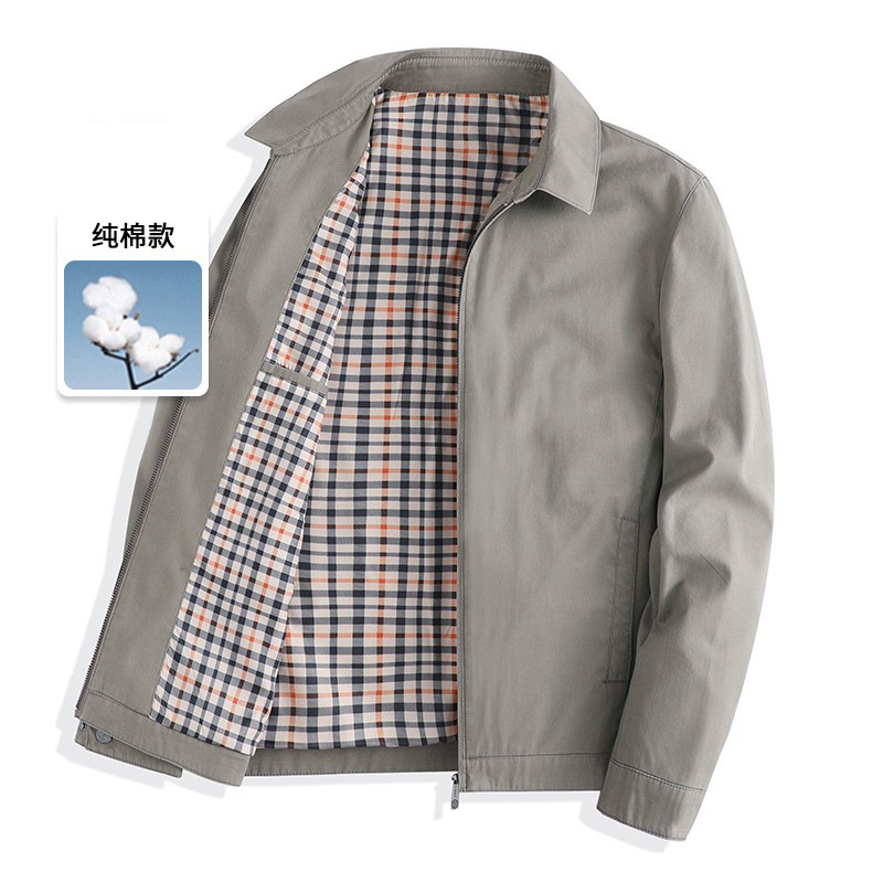 면 100 하이엔드 비즈니스 중장년 아빠 가을 아우터 남성 터틀넥 재킷 봄 가을 캐주얼 탑