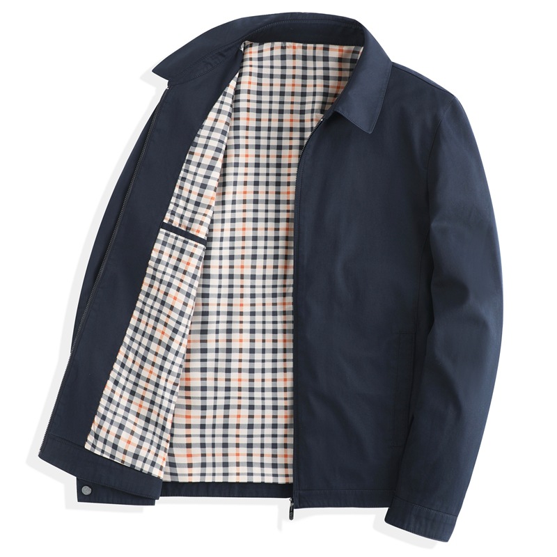 면 100 하이엔드 비즈니스 중장년 아빠 가을 아우터 남성 터틀넥 재킷 봄 가을 캐주얼 탑