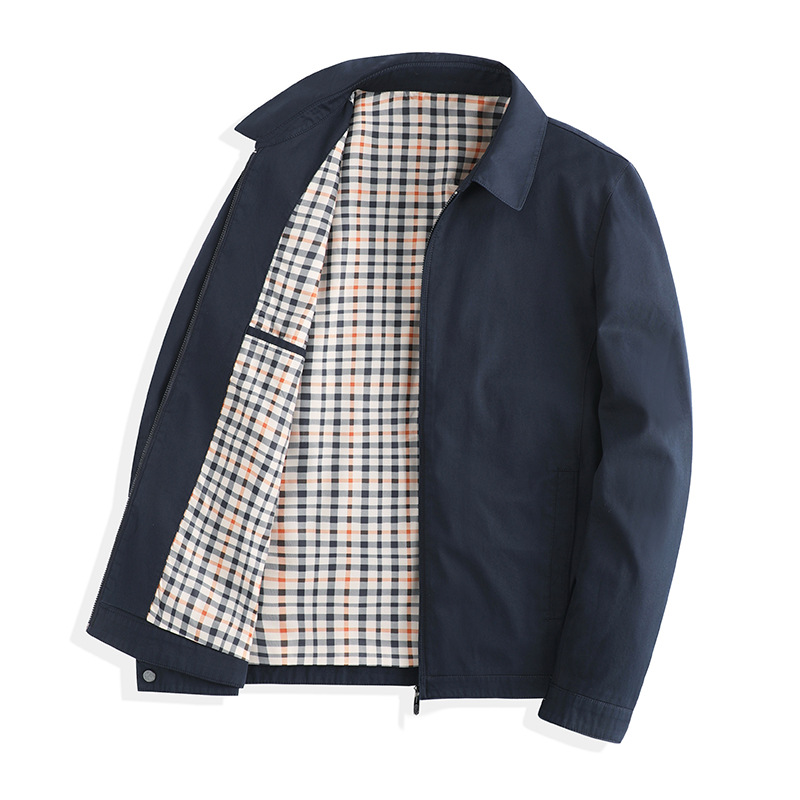 면 100 하이엔드 비즈니스 중장년 아빠 가을 아우터 남성 터틀넥 재킷 봄 가을 캐주얼 탑