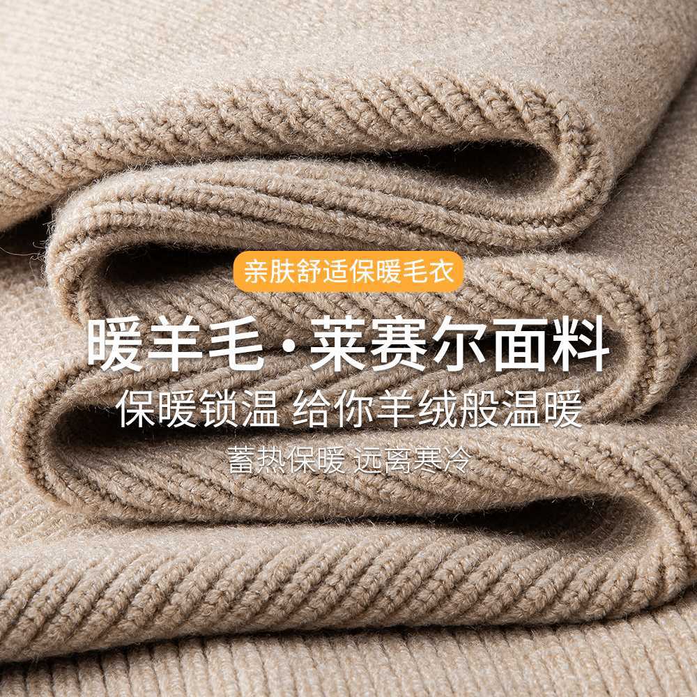 울 스웨터 남자 2025가을 겨울 라운드 긴팔 니트 고급스러운 디자인감 따뜻한 이너