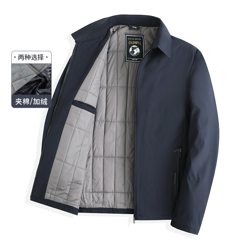 가을 겨울 패딩점퍼에 두툼한 기모 남성면 칼라 재킷 겨울 보온 중장년 남성복
