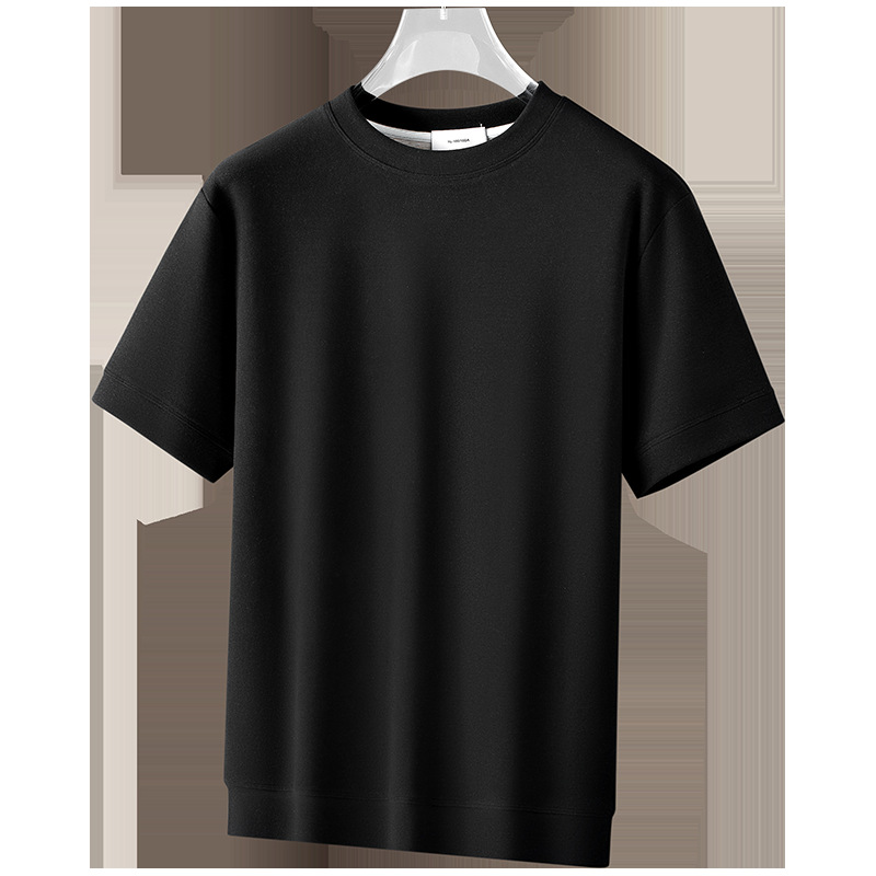 데데기 듀엣 반팔 남성 울 실크 티셔츠 가을겨울 두툼한 반팔 이너 솔리드 컬러가 저절로 따뜻해집니다