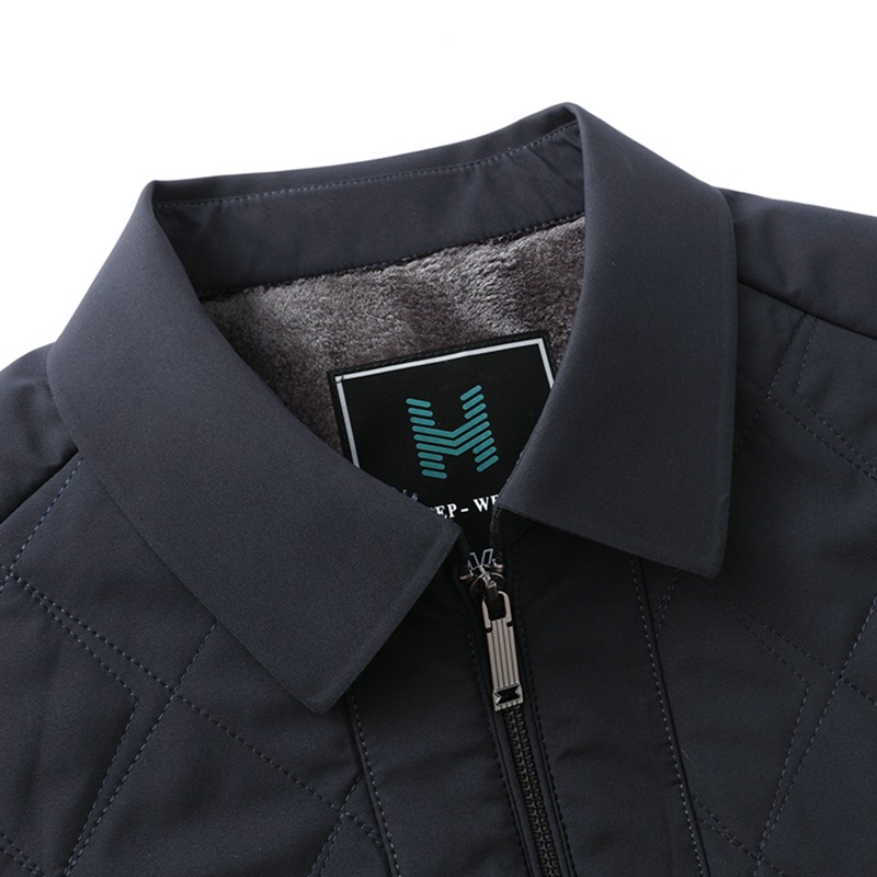 가을과 겨울 기모 도톰한 재킷 솜옷 보온 솜옷중장년층 남성 터틀넥 재킷 솜옷
