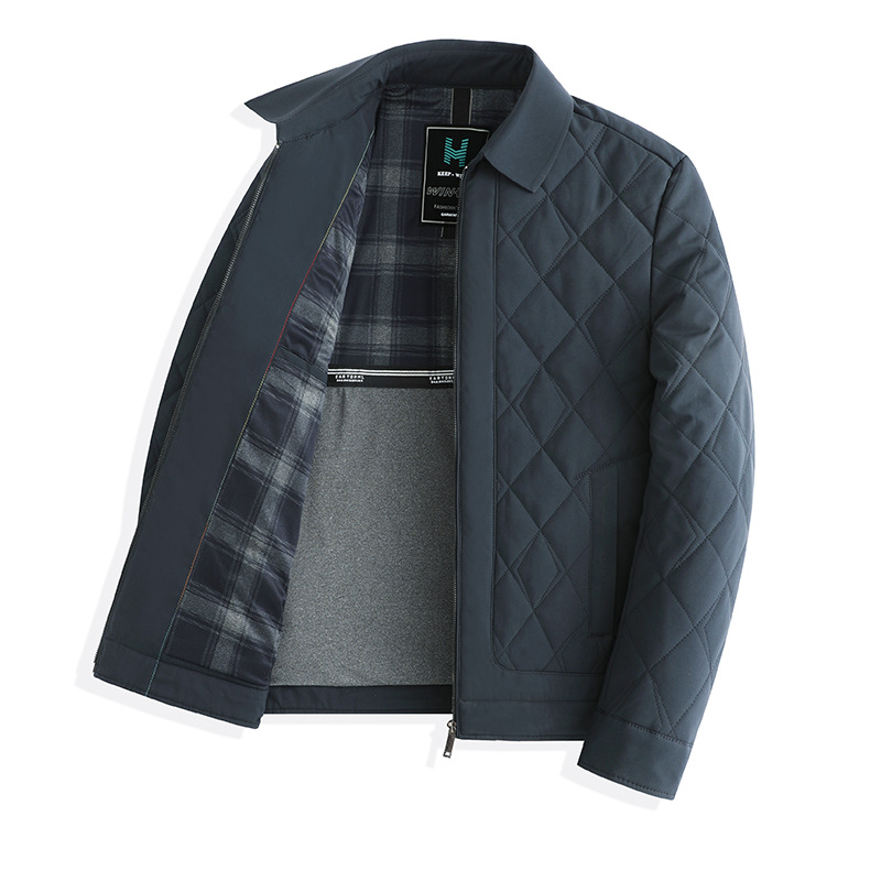 아빠 가을겨울 터틀넥 점퍼와 보온 패딩 중노년 남성 코트