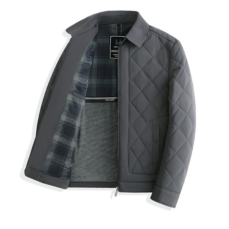 아빠 가을겨울 터틀넥 점퍼와 보온 패딩 중노년 남성 코트