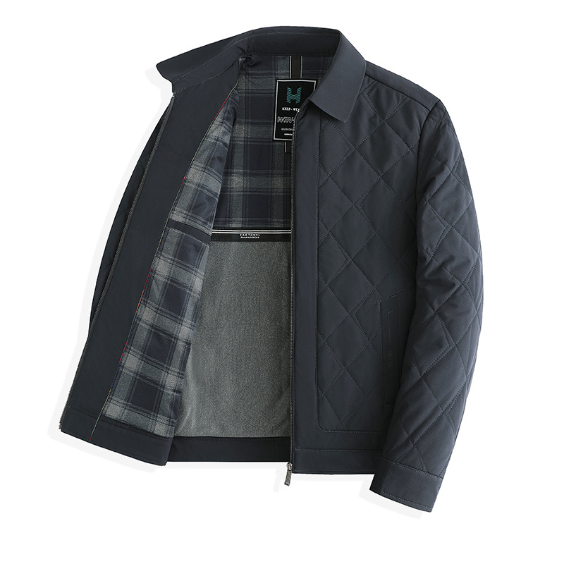 아빠 가을겨울 터틀넥 점퍼와 보온 패딩 중노년 남성 코트