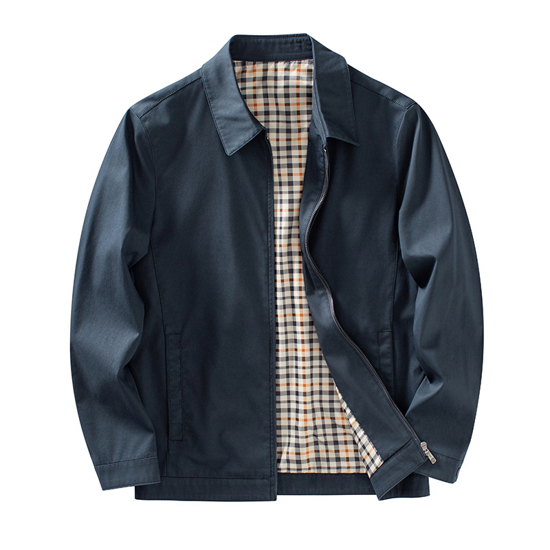 면 100 남성 봄 가을 신상품 패션 터틀넥 중년 상무 행정 지도간부 재킷 남자