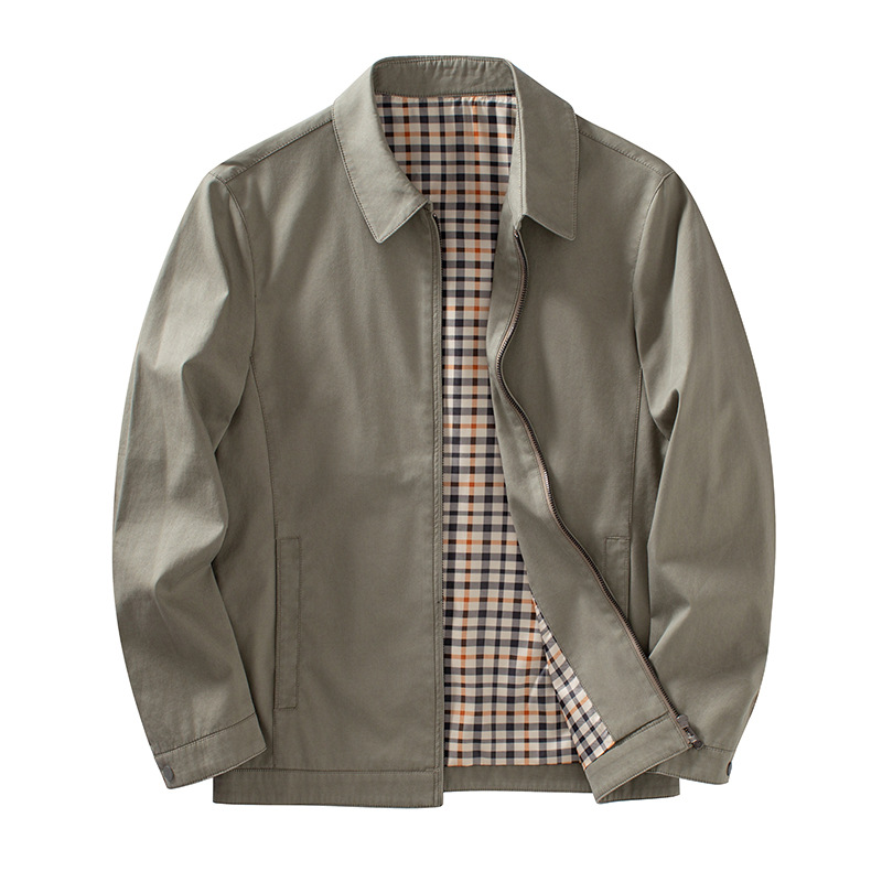 면 100 남성 봄 가을 신상품 패션 터틀넥 중년 상무 행정 지도간부 재킷 남자