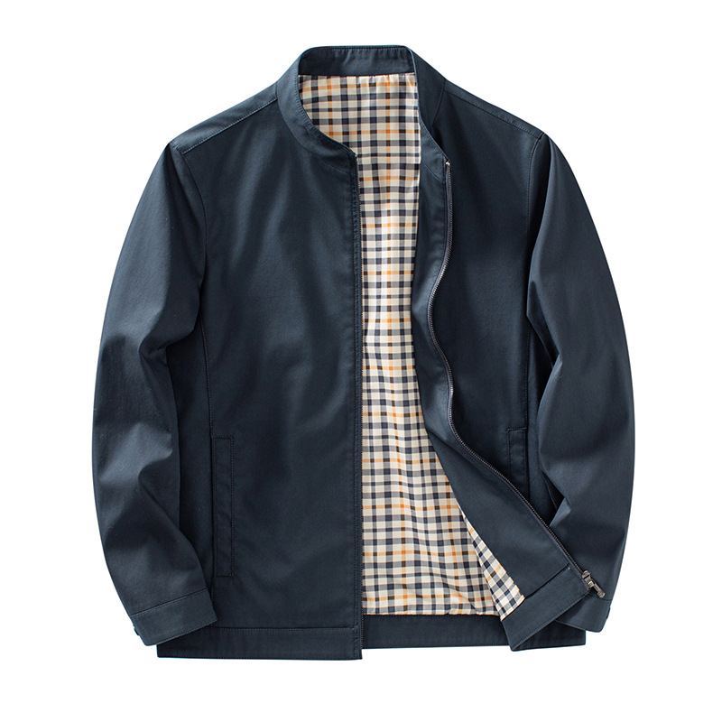 면 100 남성 봄 가을 신상품 패션 터틀넥 중년 상무 행정 지도간부 재킷 남자