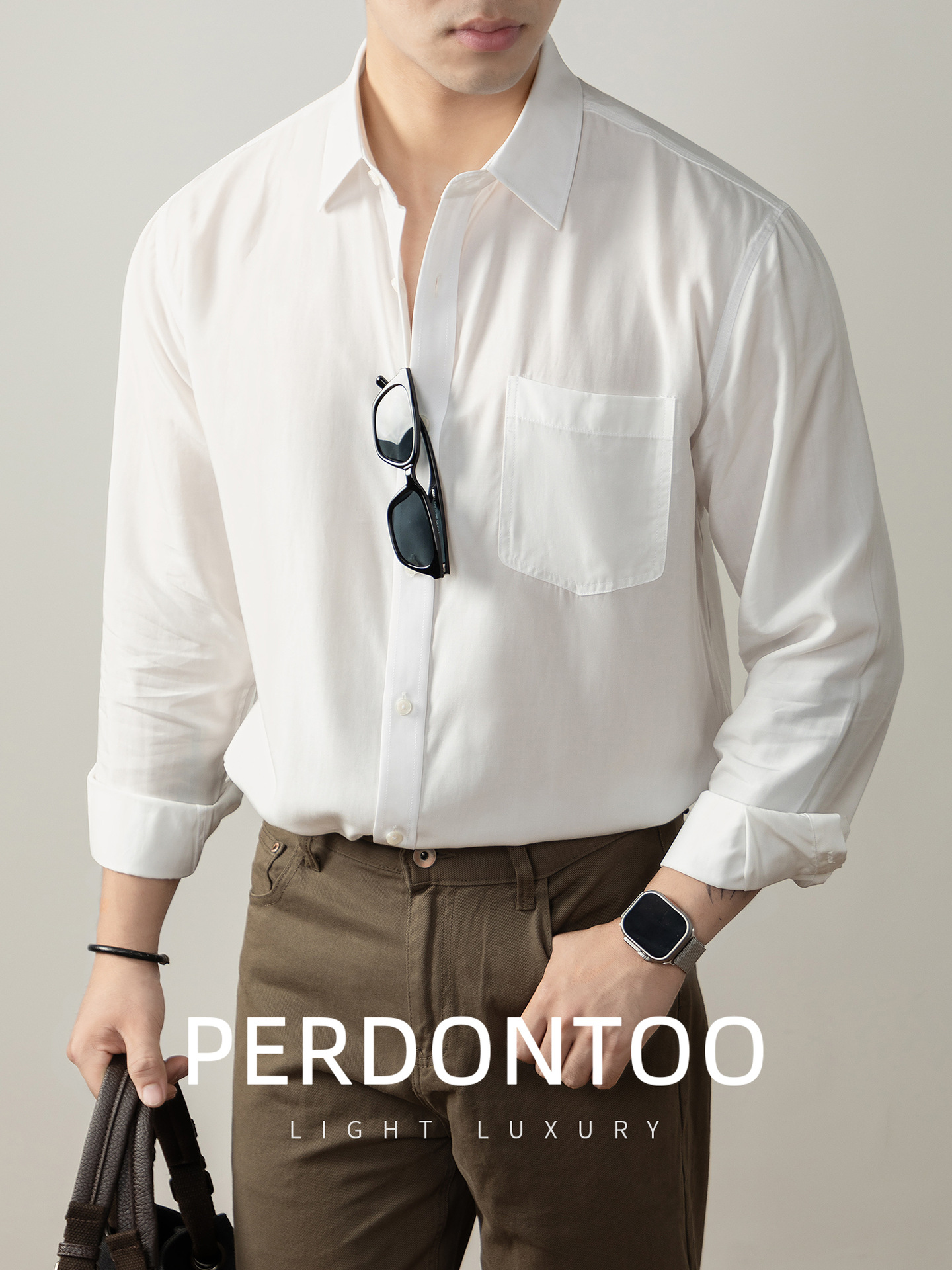 풀컬러 긴 소매 포켓 셔츠 남성들을 위한 가을 비즈니스 통근객