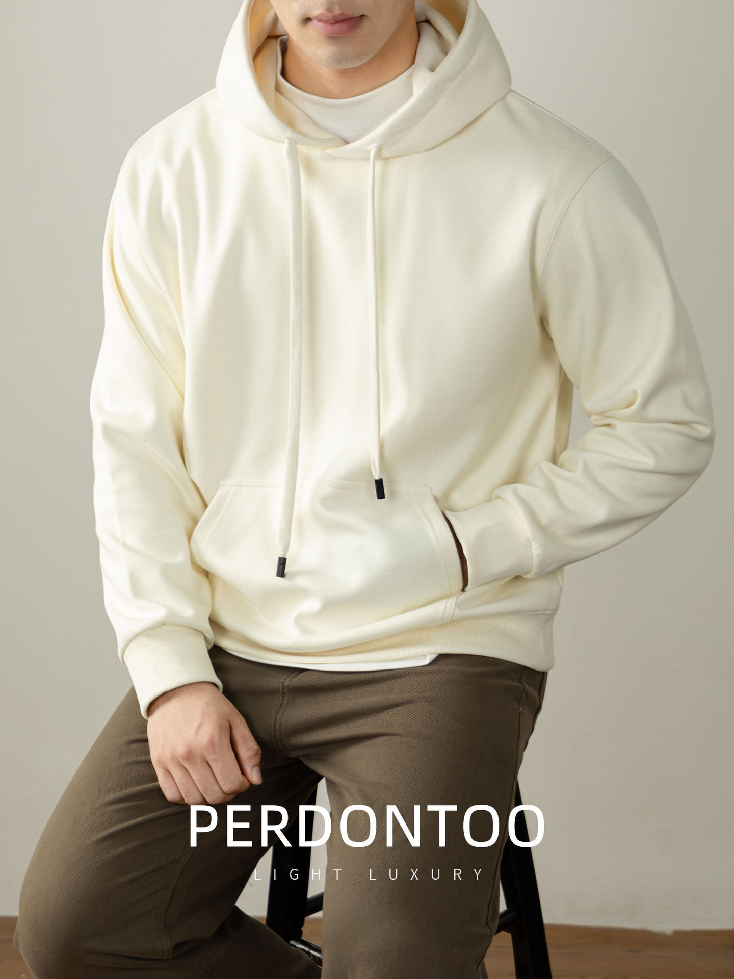 360 g 나른한 공기면 후드 풀업 맨투맨 남성 긴팔 루즈한 가을겨울 겨울 아이템