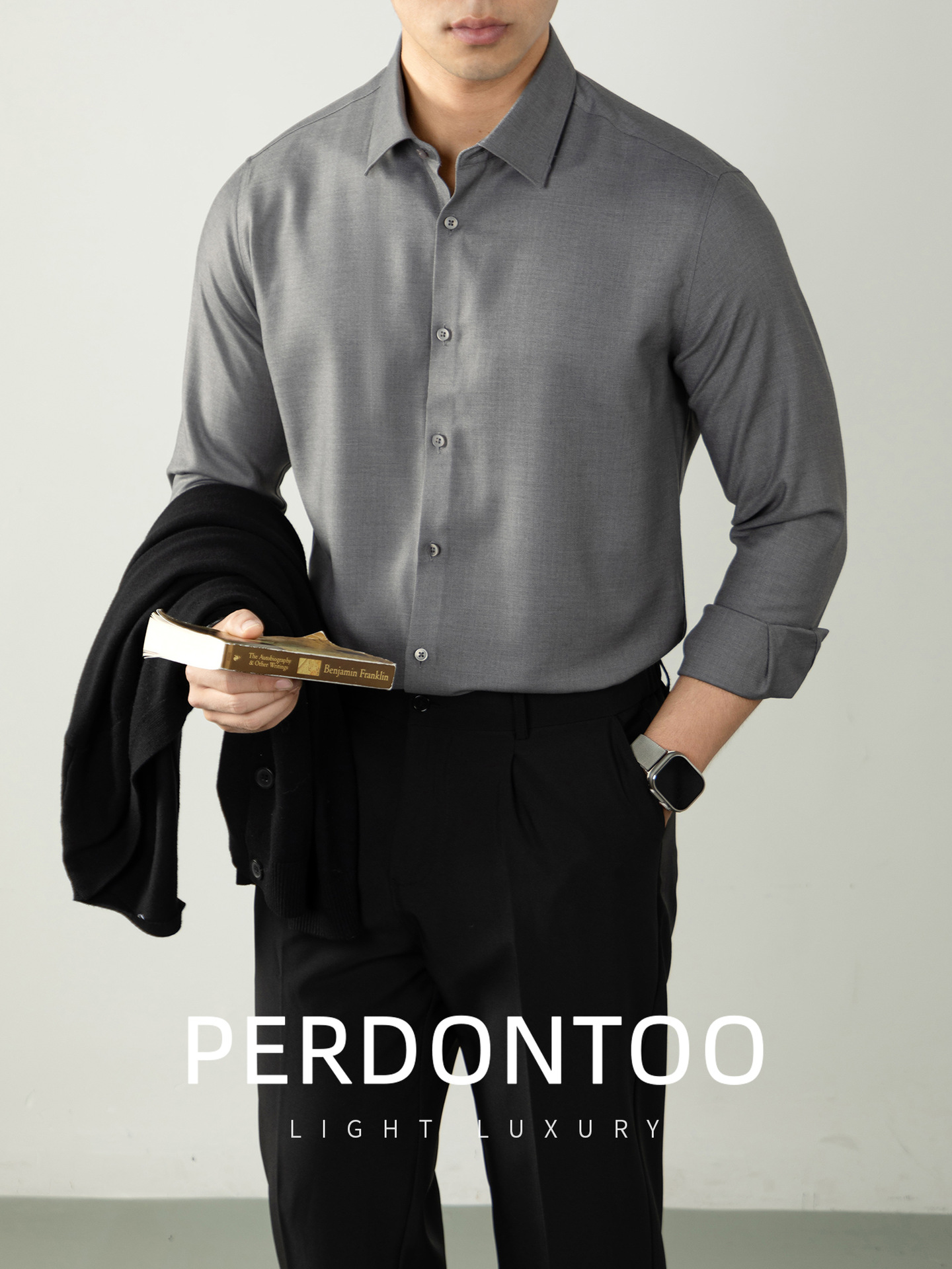 가을 겨울 고급 비즈니스 셔츠 남성 긴팔 실키하고 부드러우며 주름이 잘 가지 않습니다