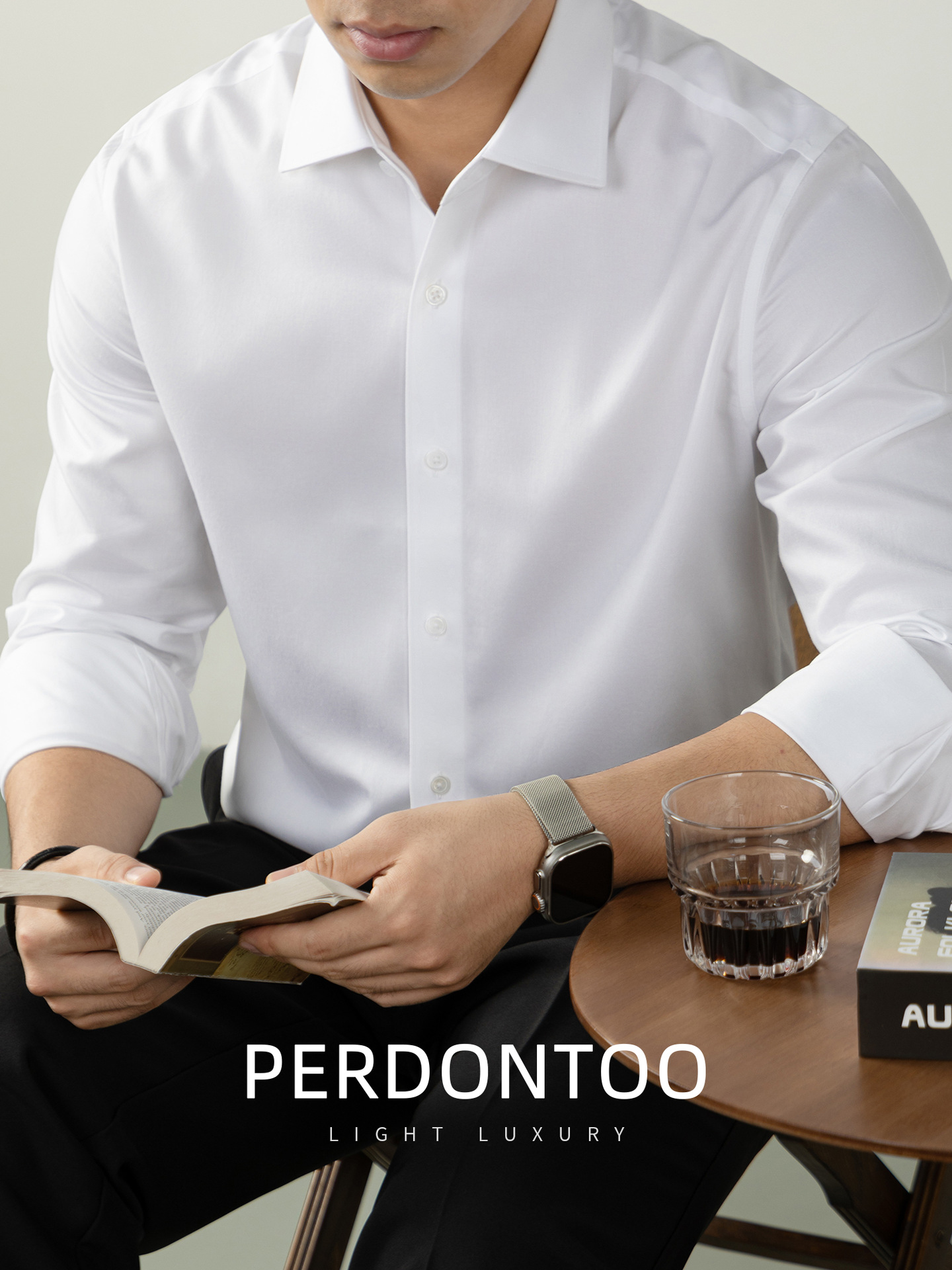 100 코튼 비즈니스 셔츠 윈저 칼라 남성 긴팔 블라우스