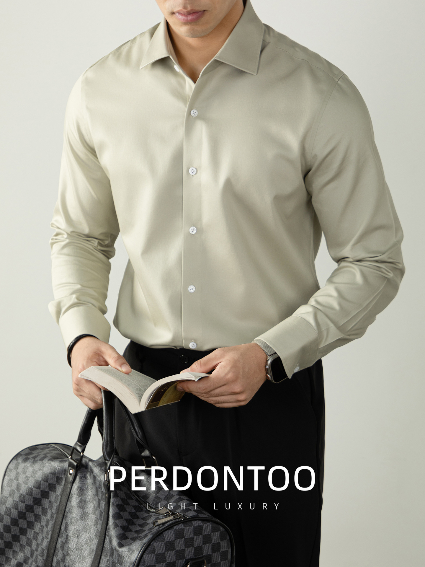 100 코튼 비즈니스 셔츠 윈저 칼라 남성 긴팔 블라우스