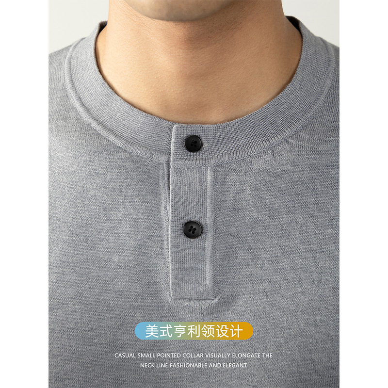 아메리칸 헨리넥 스웨터 남성용 고급 가을 겨울 니트입니다