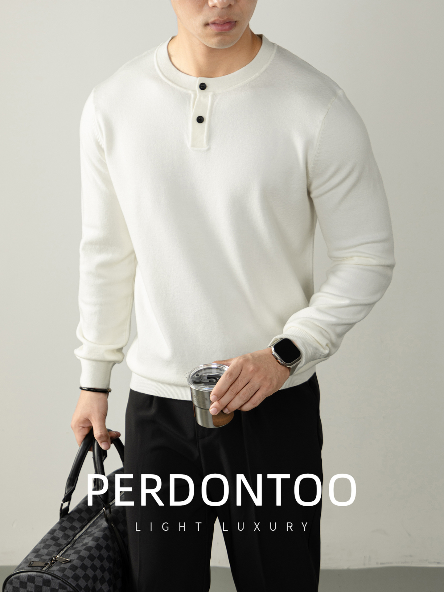 아메리칸 헨리넥 스웨터 남성용 고급 가을 겨울 니트입니다