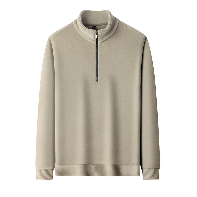 양면 올보 맨투맨 남자 2025가을겨울 신상 반집업 칼라의 두툼한 따뜻함 이너