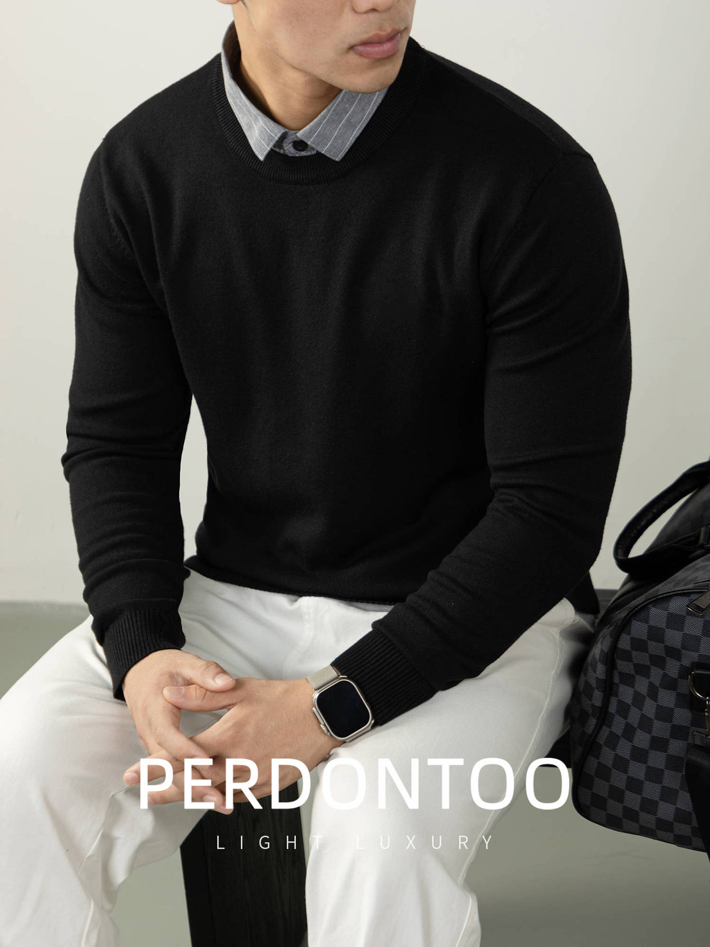 인조 니트 스웨터 2 벌 가을 겨울 신상품 남성복 캐주얼 어디에나 매치할 수 있는 이너 니트 탑