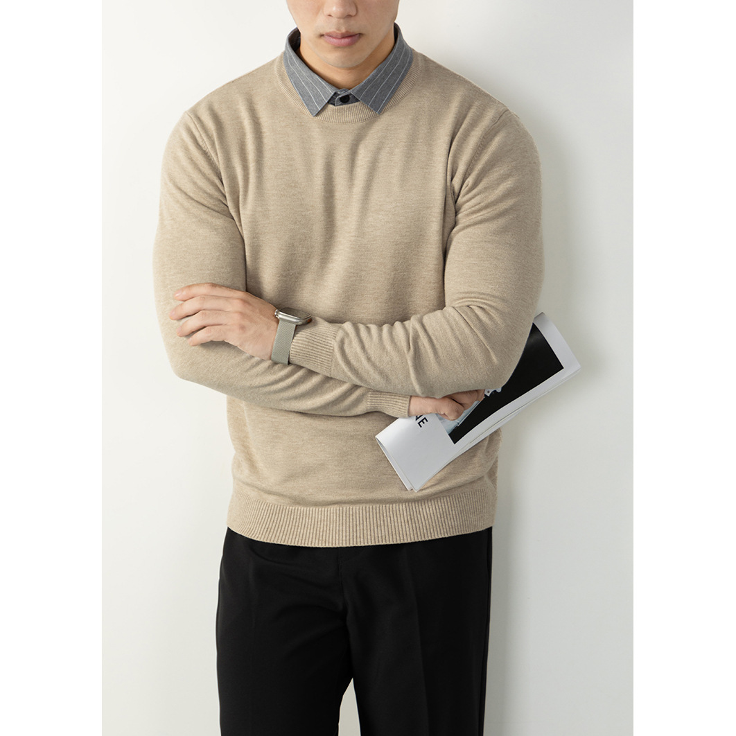 인조 니트 스웨터 2 벌 가을 겨울 신상품 남성복 캐주얼 어디에나 매치할 수 있는 이너 니트 탑