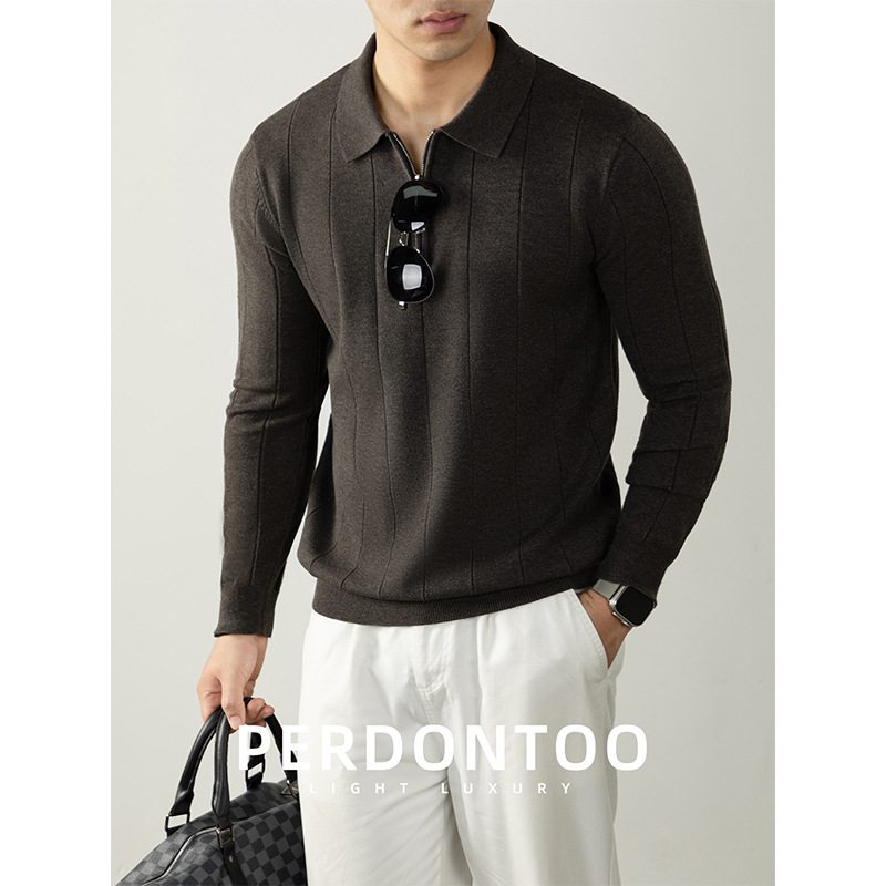 가을겨울 골지 니트 남자 반집업 폴로 보들보들한 니트