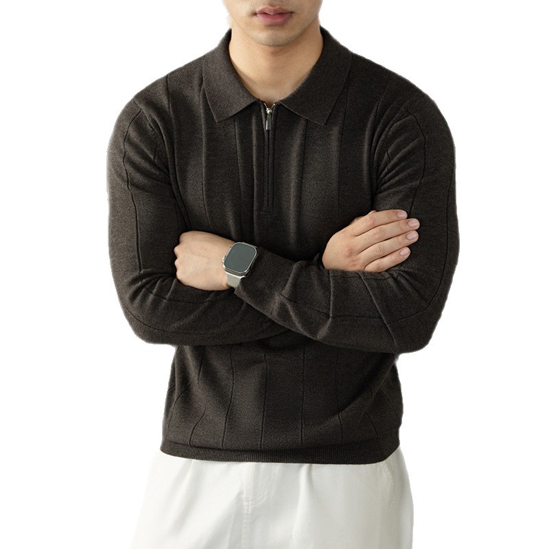 가을겨울 골지 니트 남자 반집업 폴로 보들보들한 니트