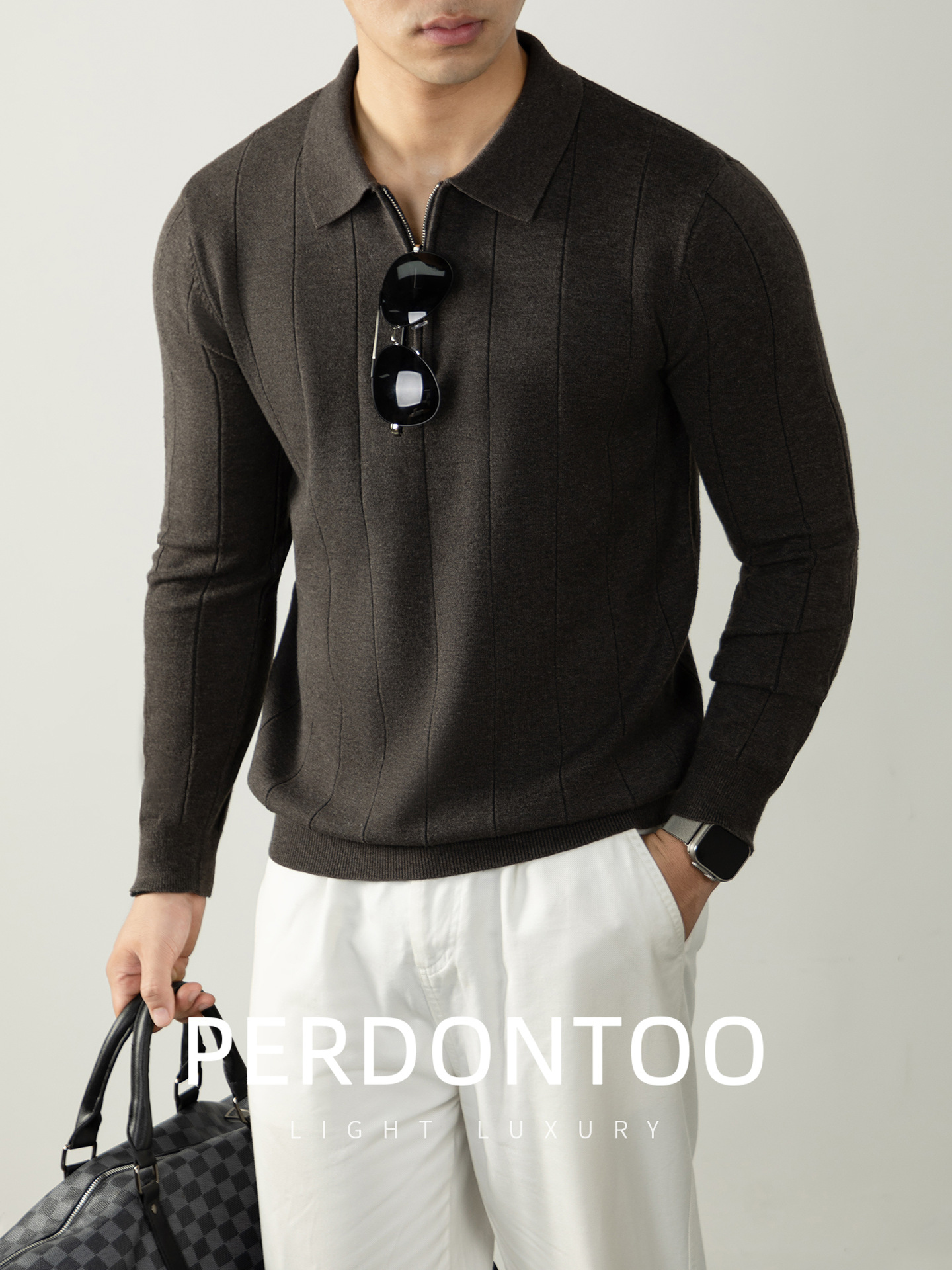 가을겨울 골지 니트 남자 반집업 폴로 보들보들한 니트