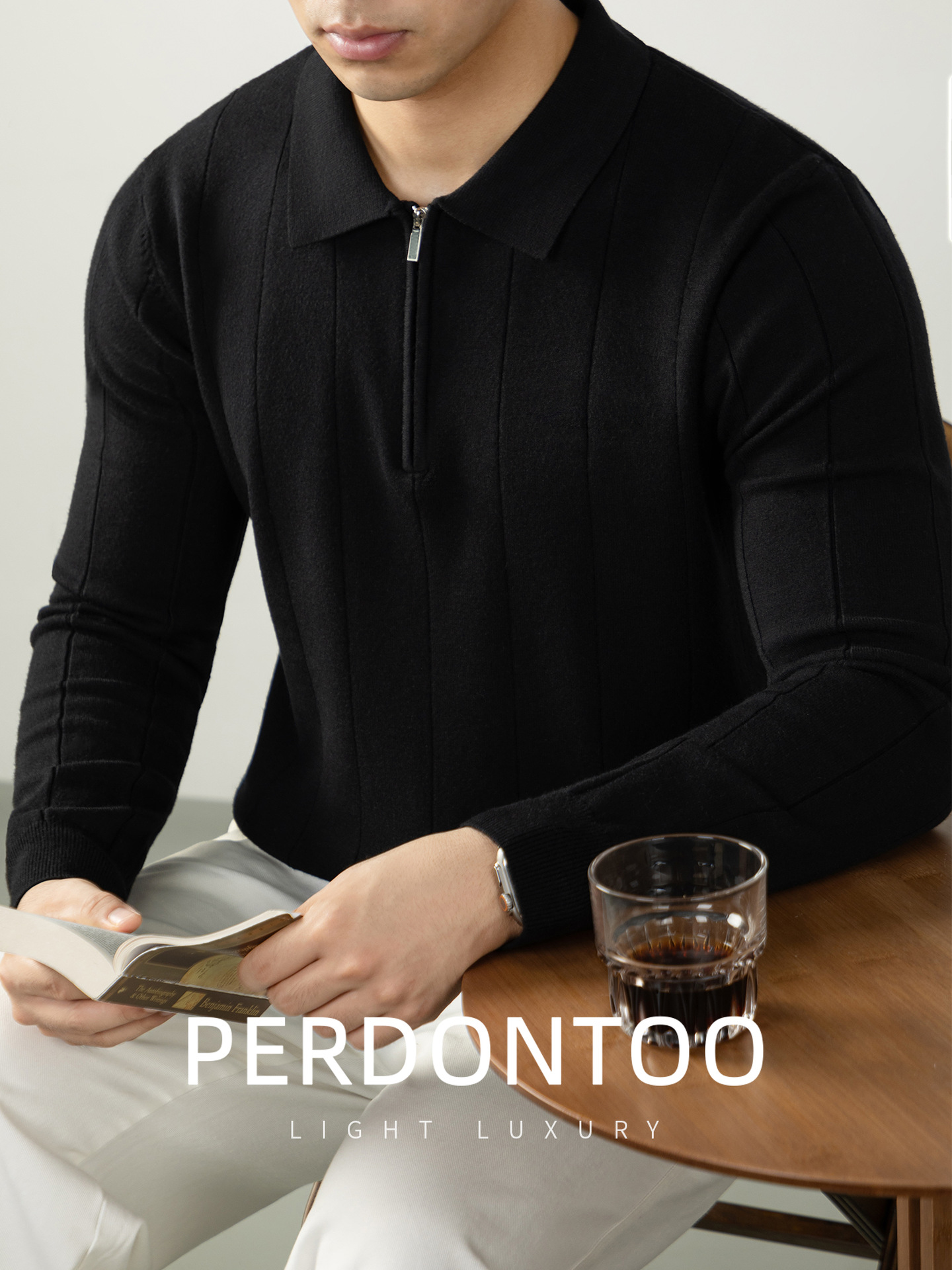 가을겨울 골지 니트 남자 반집업 폴로 보들보들한 니트