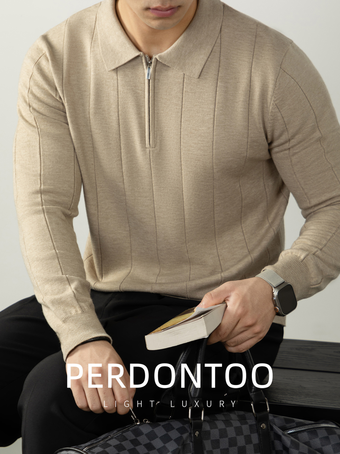 가을겨울 골지 니트 남자 반집업 폴로 보들보들한 니트