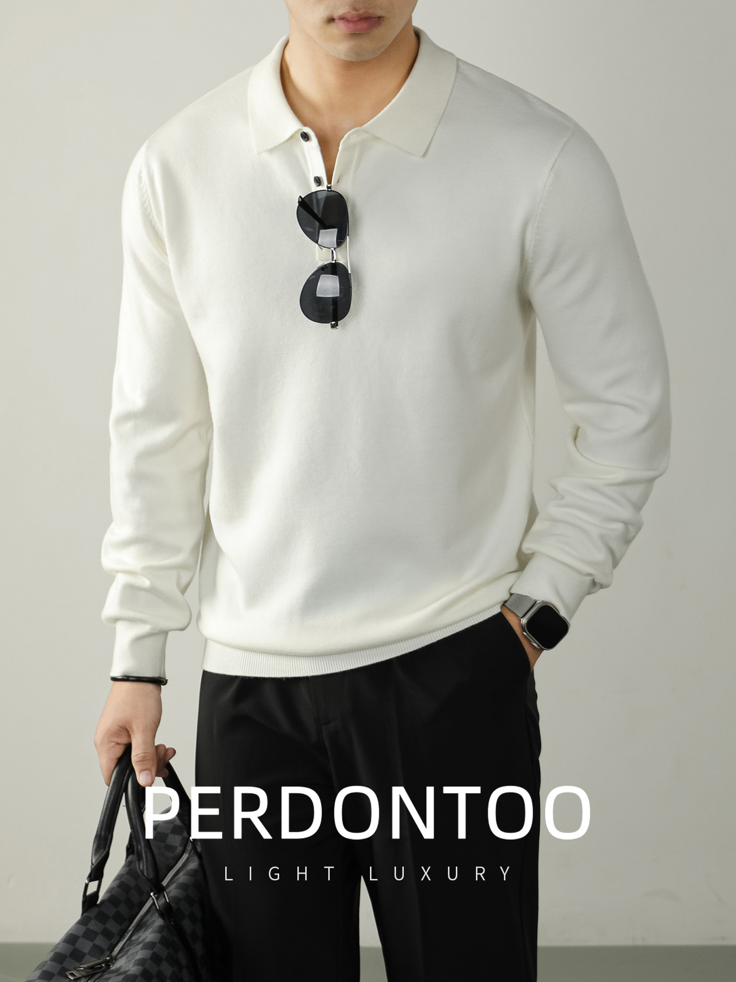 라이트 비즈니스 울 모달 니트 폴로 넥 니트 남성분 보풀 안감 편함