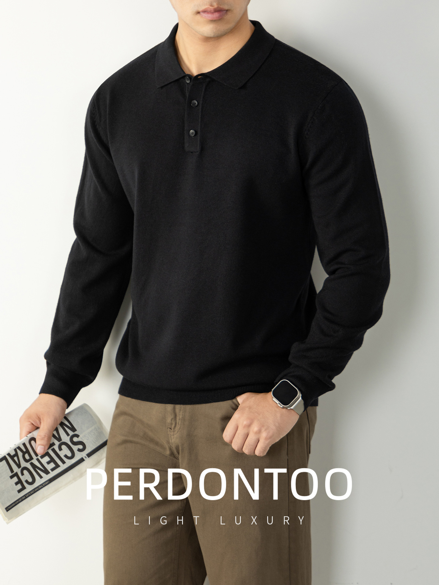 라이트 비즈니스 울 모달 니트 폴로 넥 니트 남성분 보풀 안감 편함