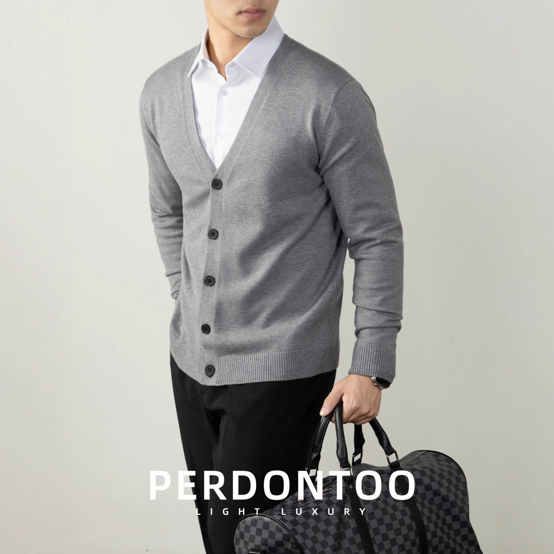 두툼한 보풀 방지 셀룰러 니트 가을-겨울 따뜻함 나른한 남성 카디건 코트입니다