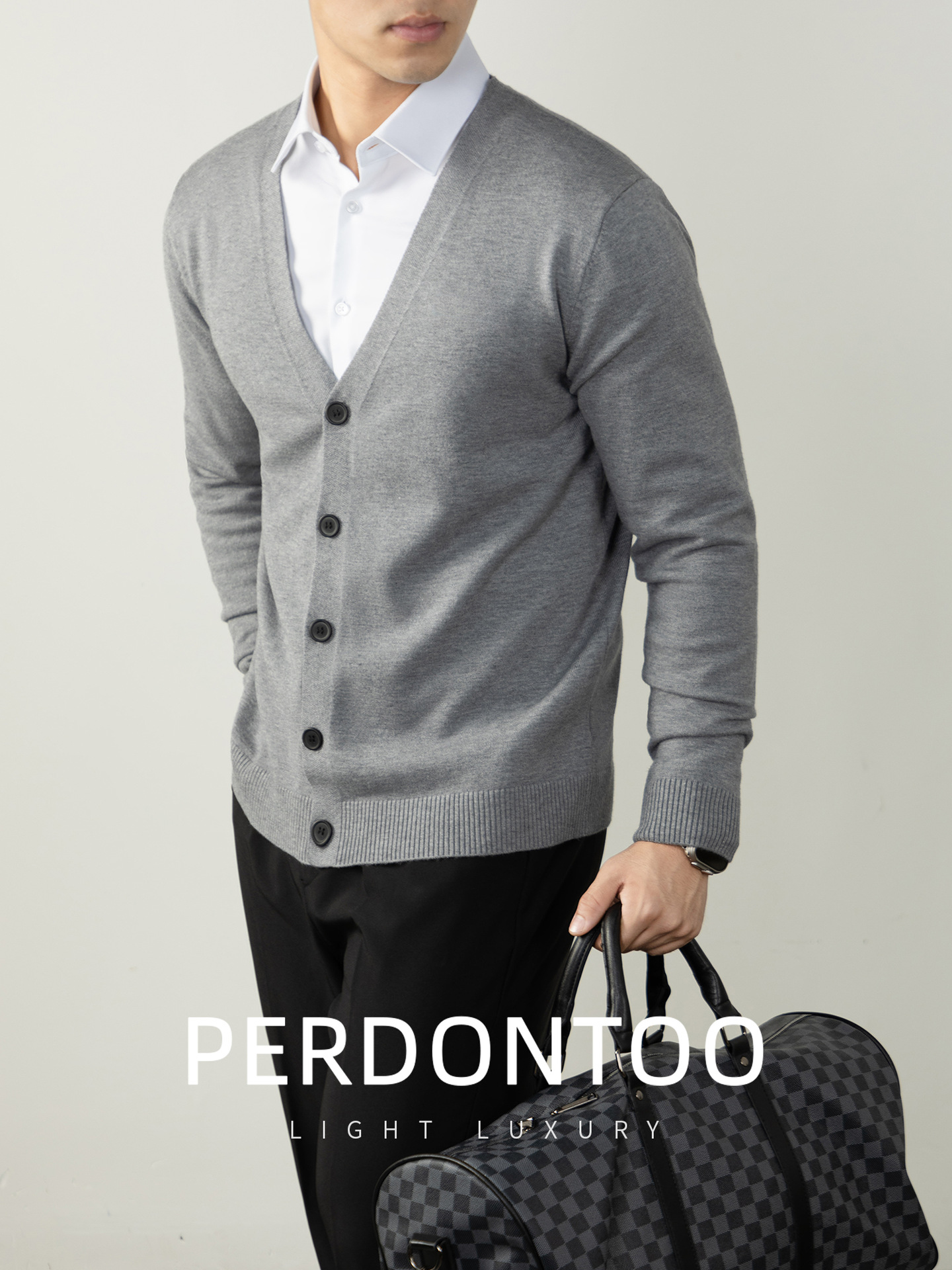 두툼한 보풀 방지 셀룰러 니트 가을-겨울 따뜻함 나른한 남성 카디건 코트입니다