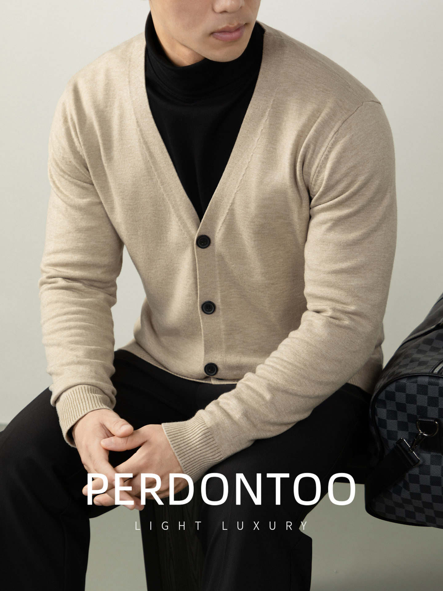 두툼한 보풀 방지 셀룰러 니트 가을-겨울 따뜻함 나른한 남성 카디건 코트입니다