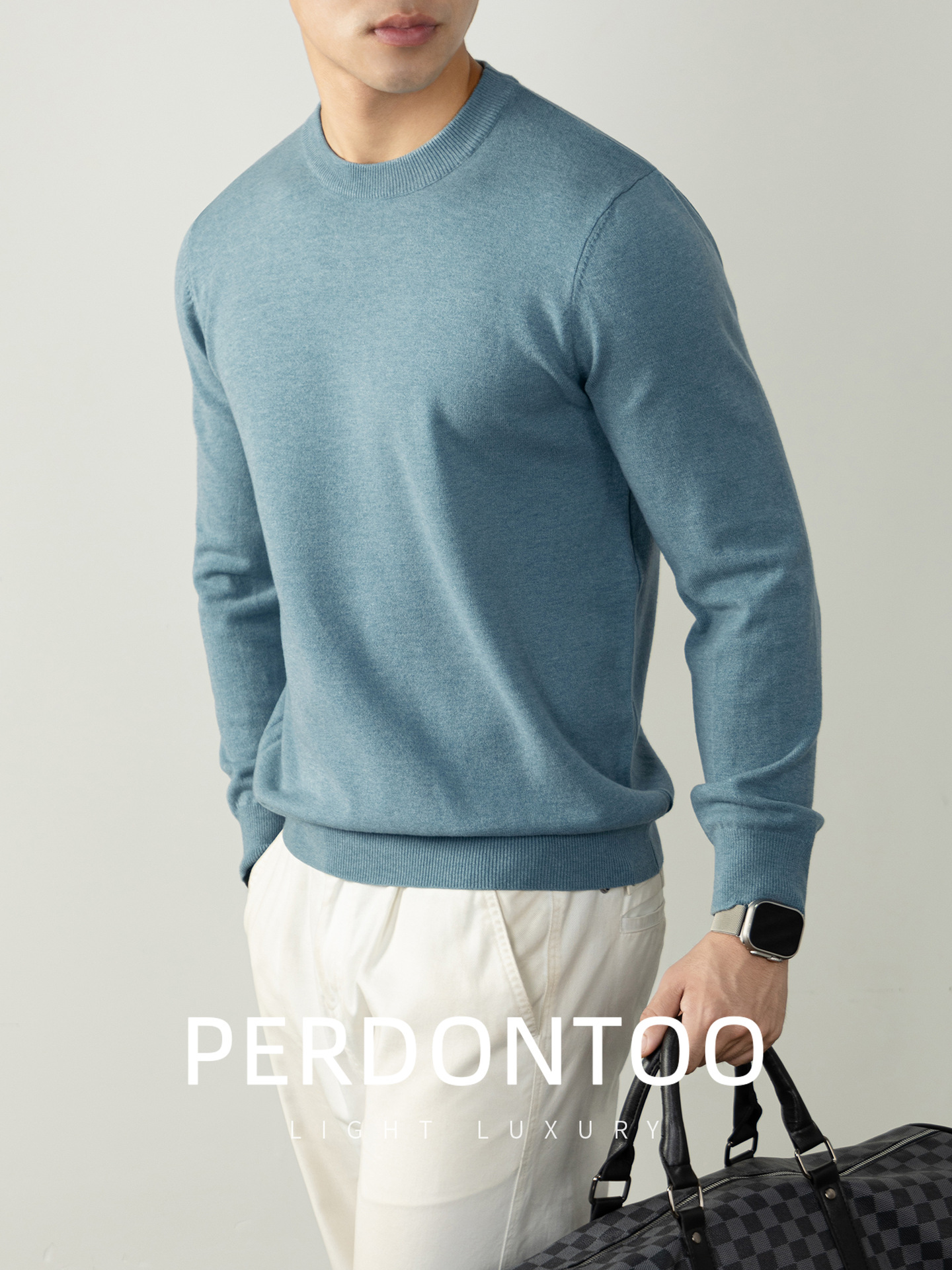 포근한 울 가을겨울 따뜻하고 편안한 라운드 남성 니트 고급감