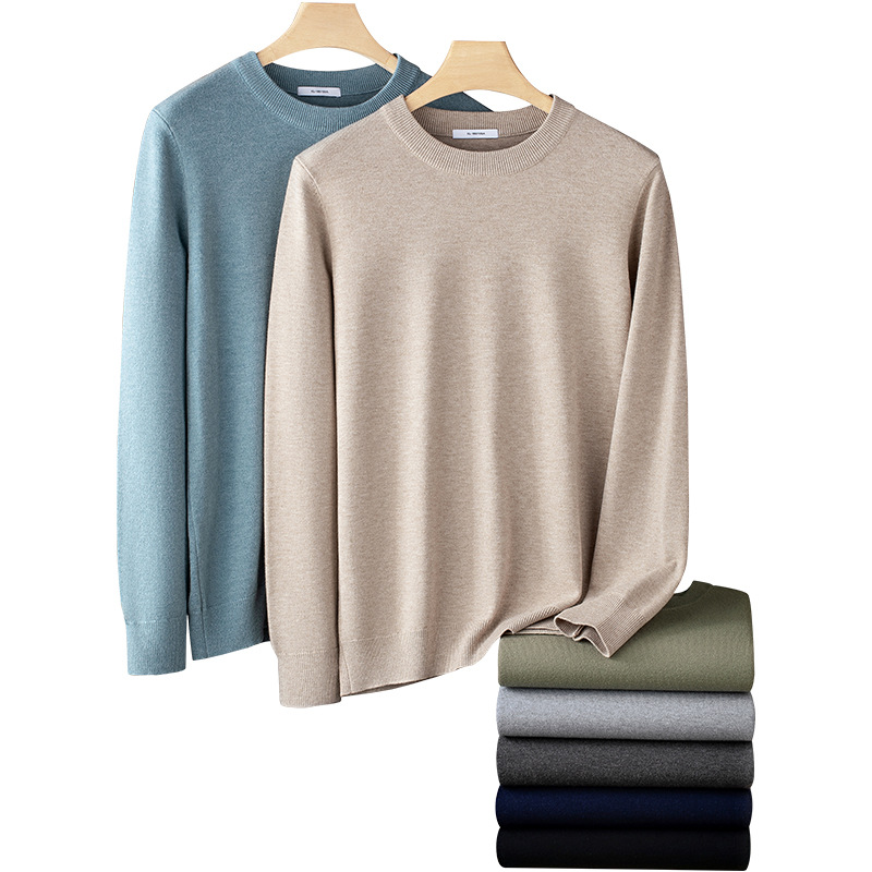 포근한 울 가을겨울 따뜻하고 편안한 라운드 남성 니트 고급감