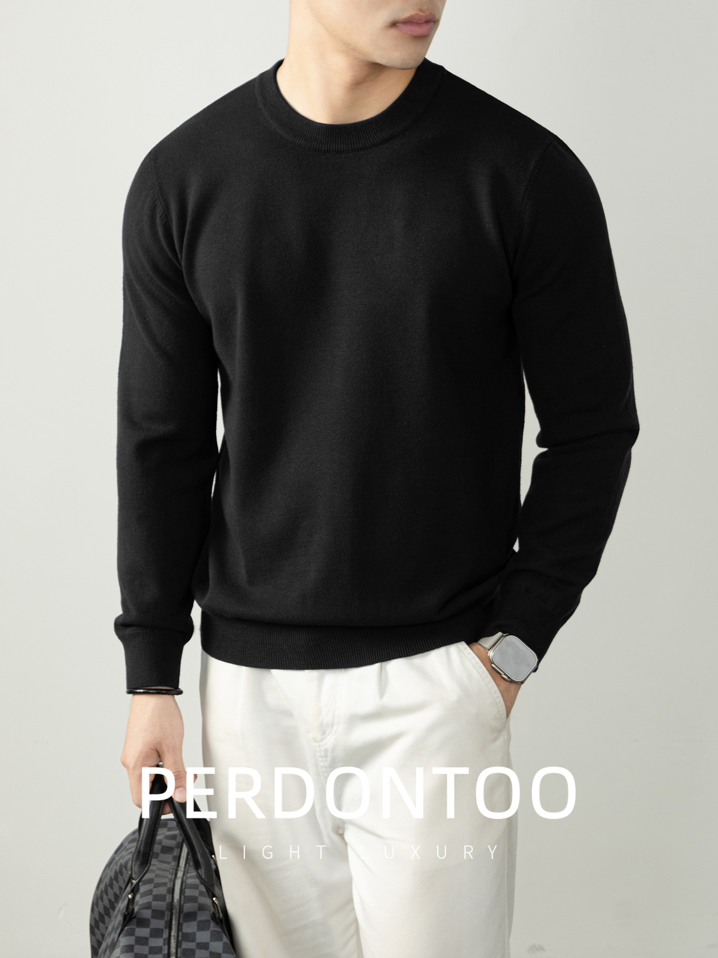 포근한 울 가을겨울 따뜻하고 편안한 라운드 남성 니트 고급감