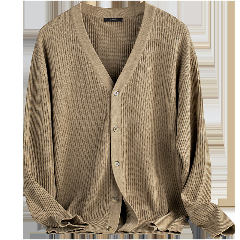 골지 니트 남성 가을겨울 두툼한 보온성 니트 카디건입니다