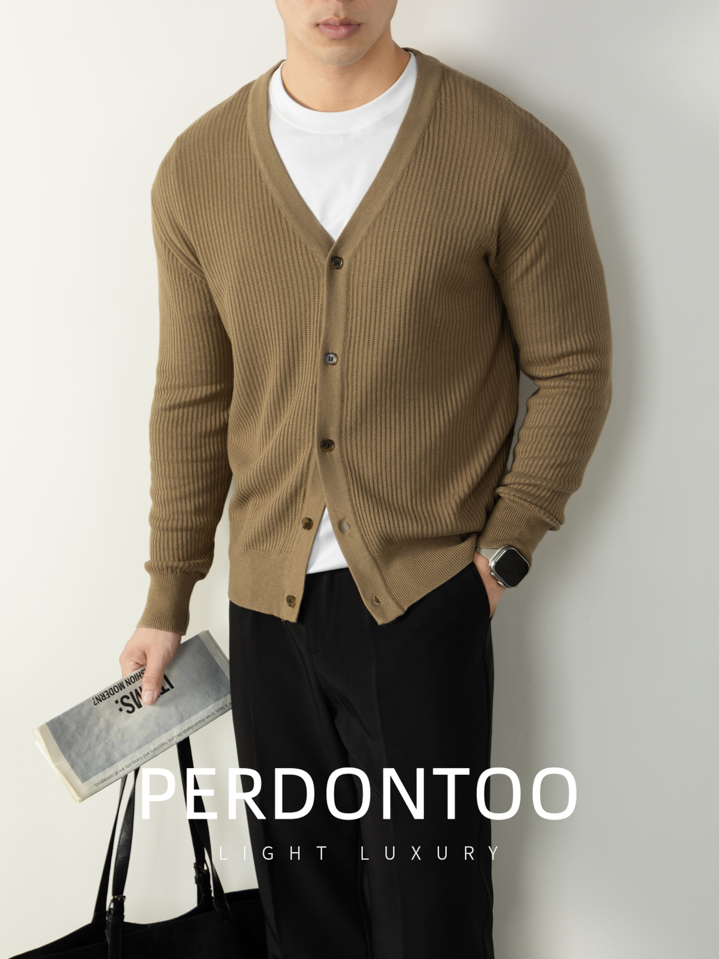 골지 니트 남성 가을겨울 두툼한 보온성 니트 카디건입니다