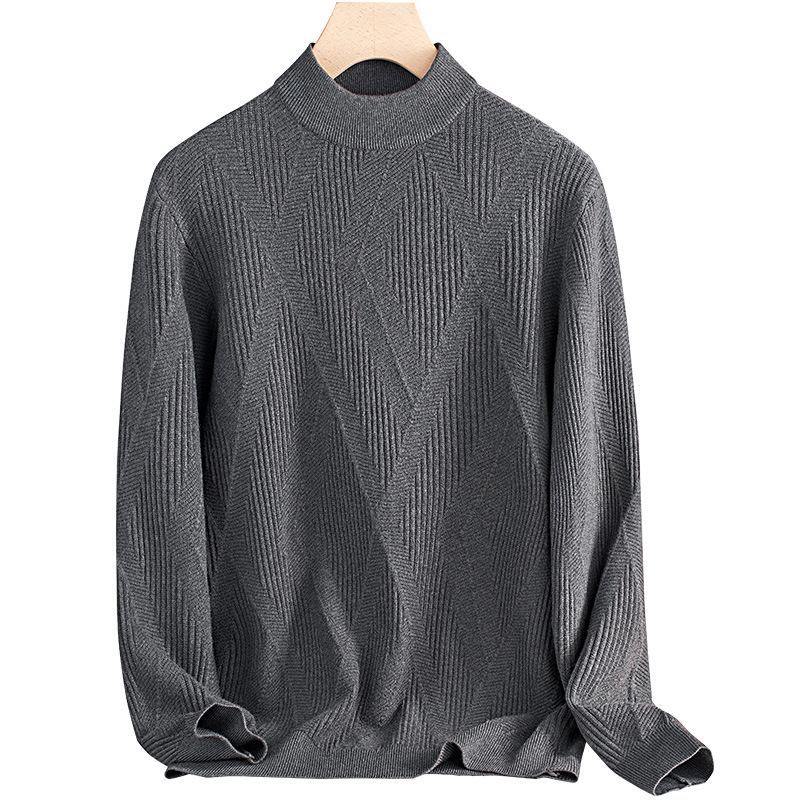 고급 울 반목 니트 올드 머니 남성 니트 가을 겨울 따뜻하고 편안한 이너