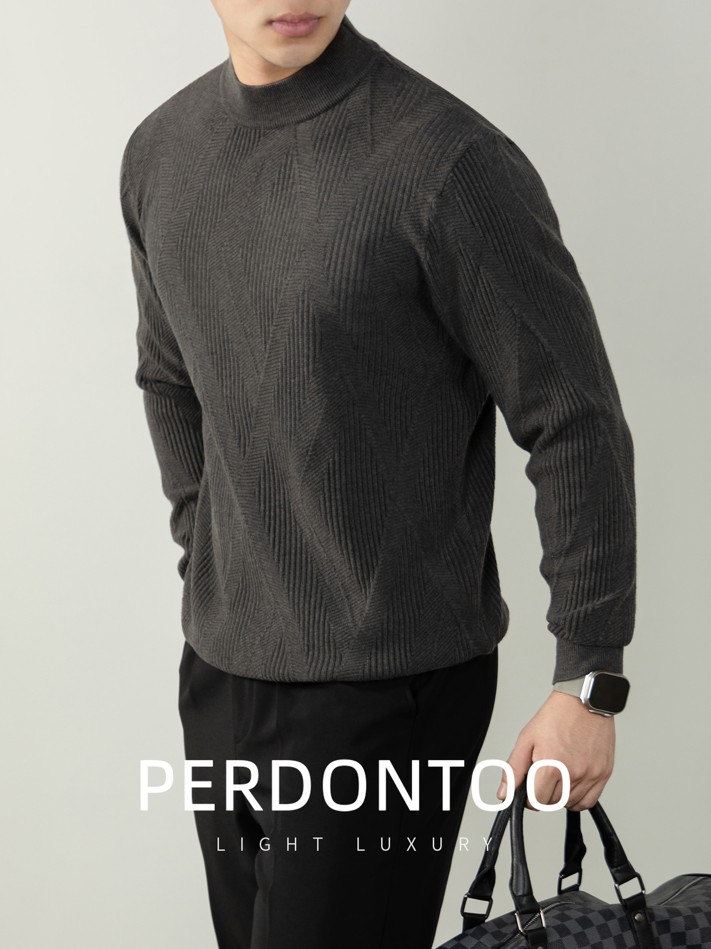 고급 울 반목 니트 올드 머니 남성 니트 가을 겨울 따뜻하고 편안한 이너