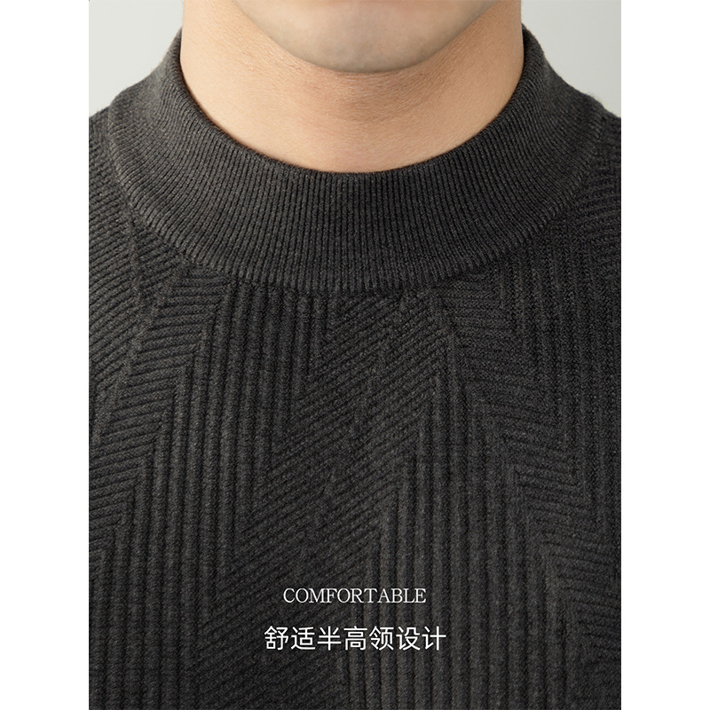 고급 울 반목 니트 올드 머니 남성 니트 가을 겨울 따뜻하고 편안한 이너